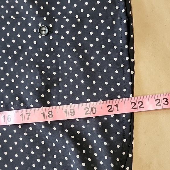 apostrophe size 4 Navy Blue White Polkadot LS Blouse - Picture 10 of 11